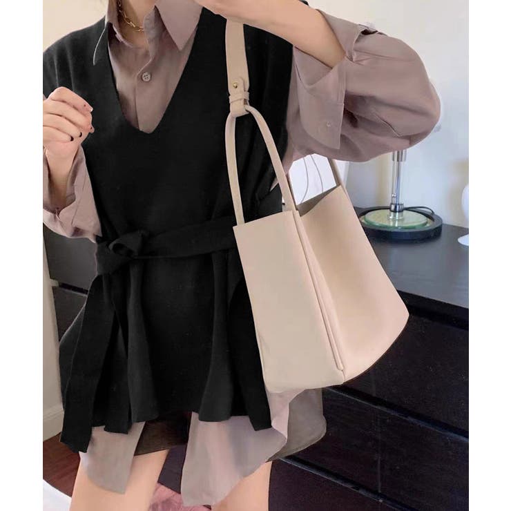 ベルト付きニットベストニットジレVネック | Miniministore | 詳細画像2 