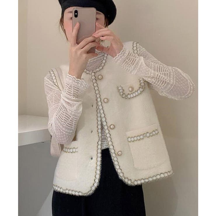 モヘア風ニットベストレディース韓国風秋服 | Miniministore | 詳細画像10 
