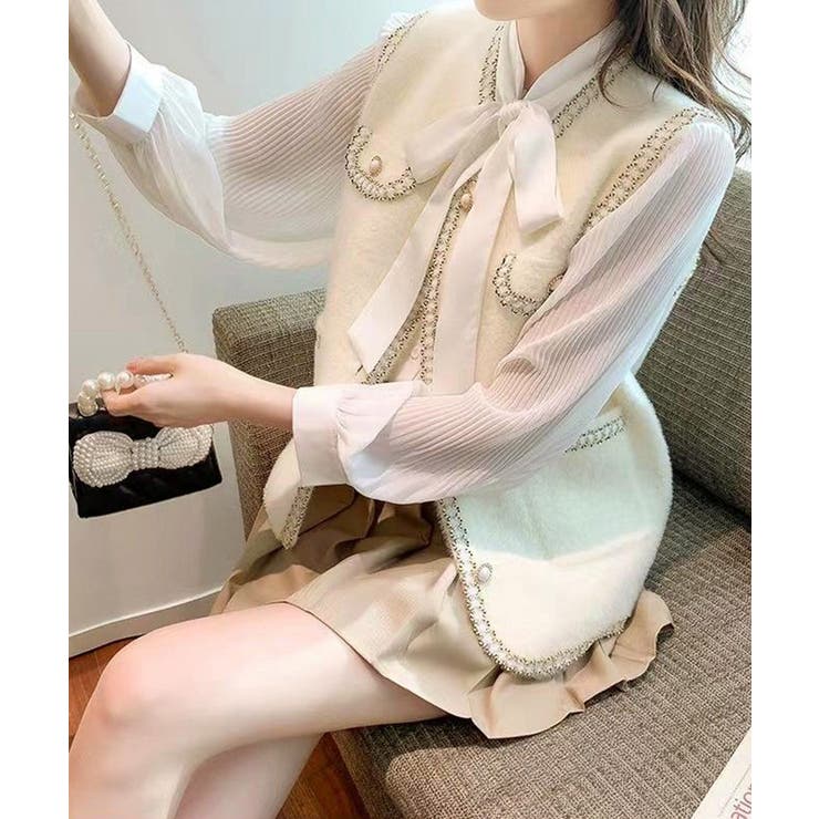 モヘア風ニットベストレディース韓国風秋服 | Miniministore | 詳細画像12 