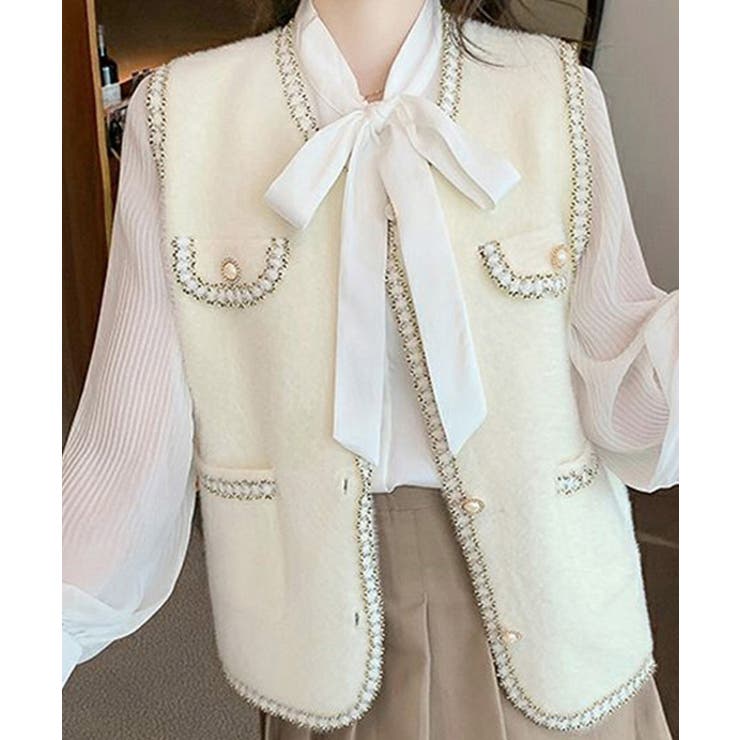 モヘア風ニットベストレディース韓国風秋服 | Miniministore | 詳細画像13 