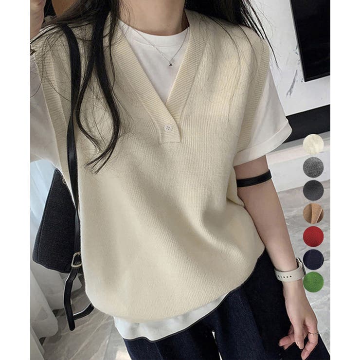 ニットベスト レディースチョッキ 重ね着 | Miniministore | 詳細画像1 