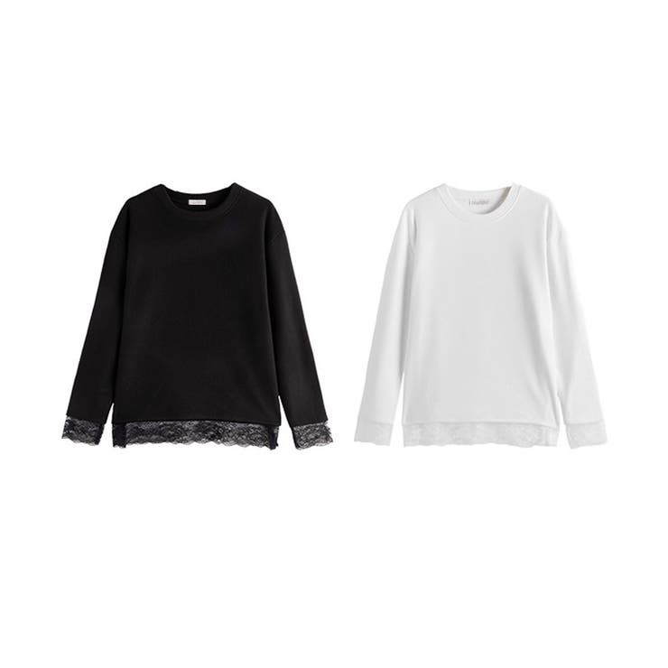 レース付きインナートップス 長袖Tシャツ | Miniministore | 詳細画像13 