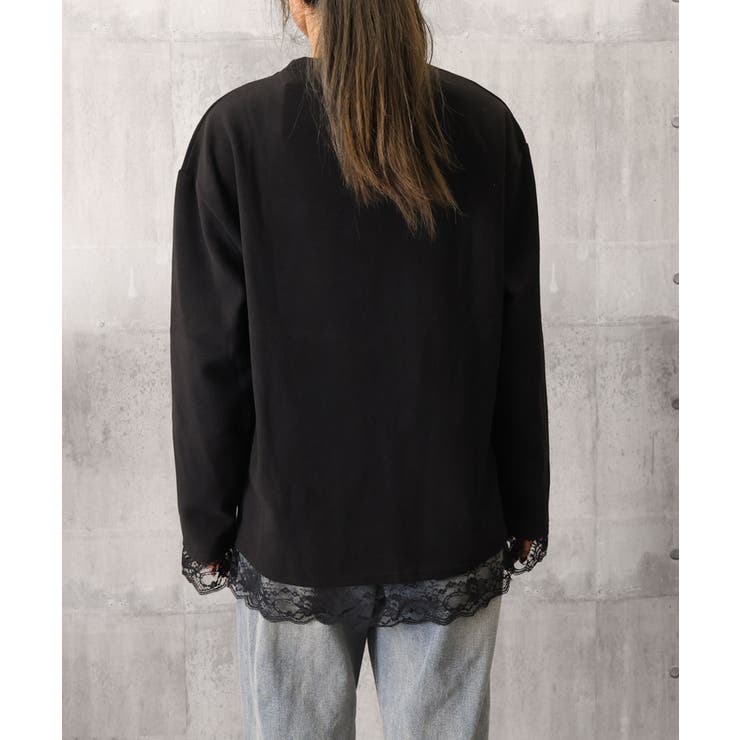 レース付きインナートップス 長袖Tシャツ | Miniministore | 詳細画像21 