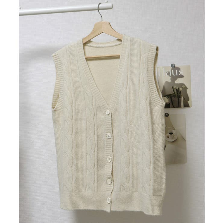 Vネックニットベストレディースニットジレ | Miniministore | 詳細画像17 