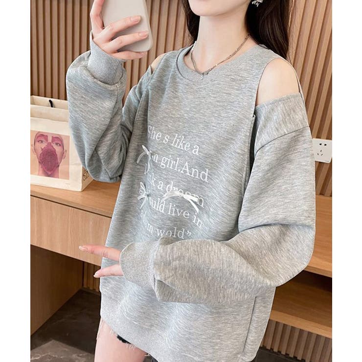 オフショルダースウェットレディース韓国風 | Miniministore | 詳細画像1 