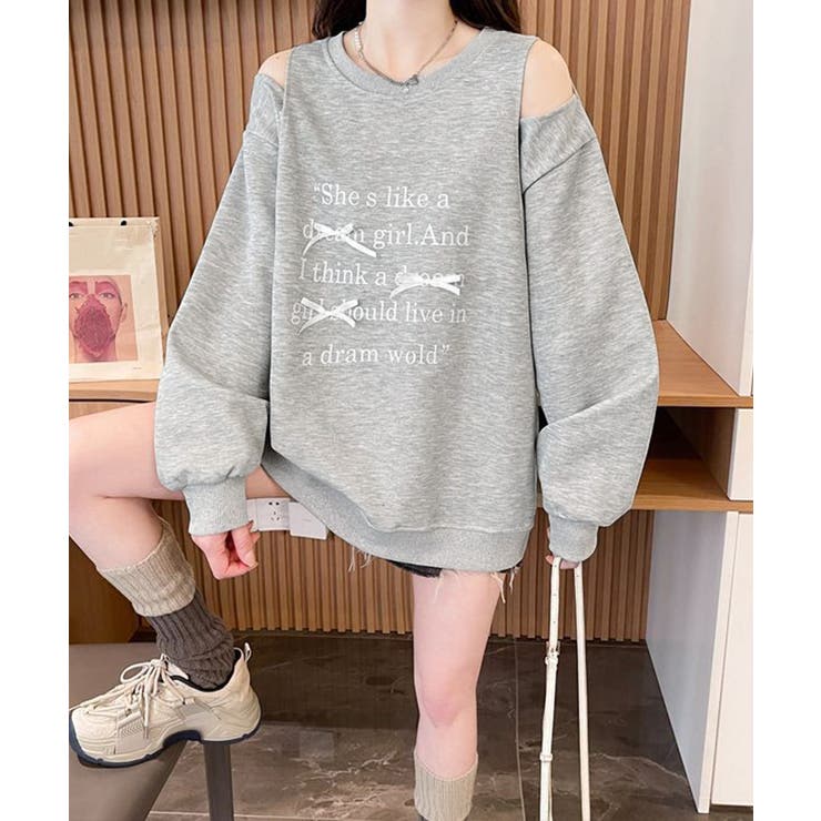 オフショルダースウェットレディース韓国風 | Miniministore | 詳細画像2 