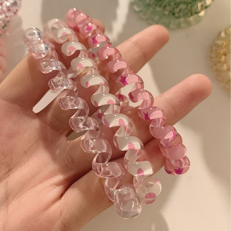 レザー ヘアゴム ✯ ALOHA グラデーション ショッキングピンク