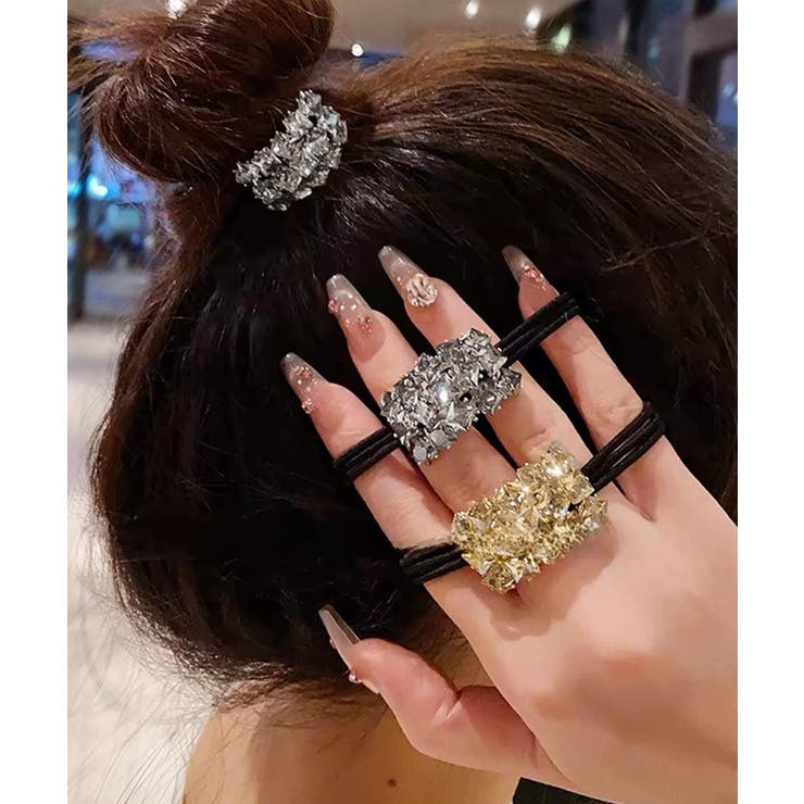 幾何柄ヘアゴムヘアリング キラキラ髪留め | Miniministore | 詳細画像5 