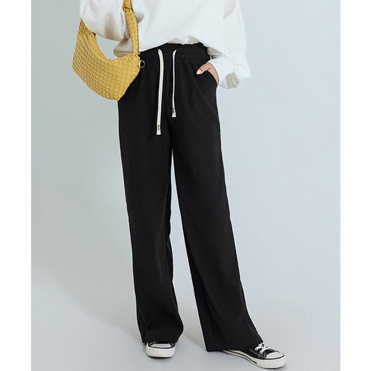 ブラック*ポケットあり | 裏起毛 コーデュロイパンツ ハイウエスト | SUNSHINE CLOSET