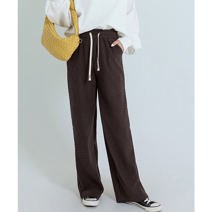 ダークブラウン*ポケットあり | 裏起毛 コーデュロイパンツ ハイウエスト | SUNSHINE CLOSET