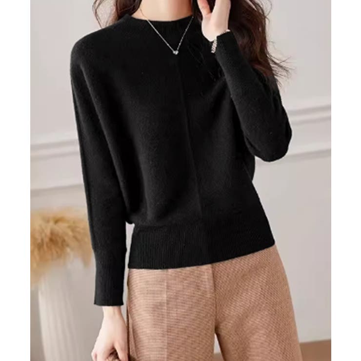 ブラック | ニットトップス レディースニットセーター | Miniministore