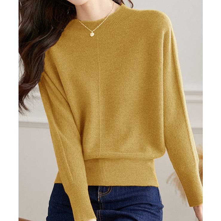 マスタード | ニットトップス レディースニットセーター | Miniministore