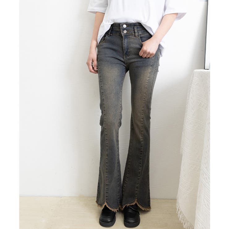 フレアデニムパンツ ハイウエストジーンズ | Miniministore | 詳細画像7 