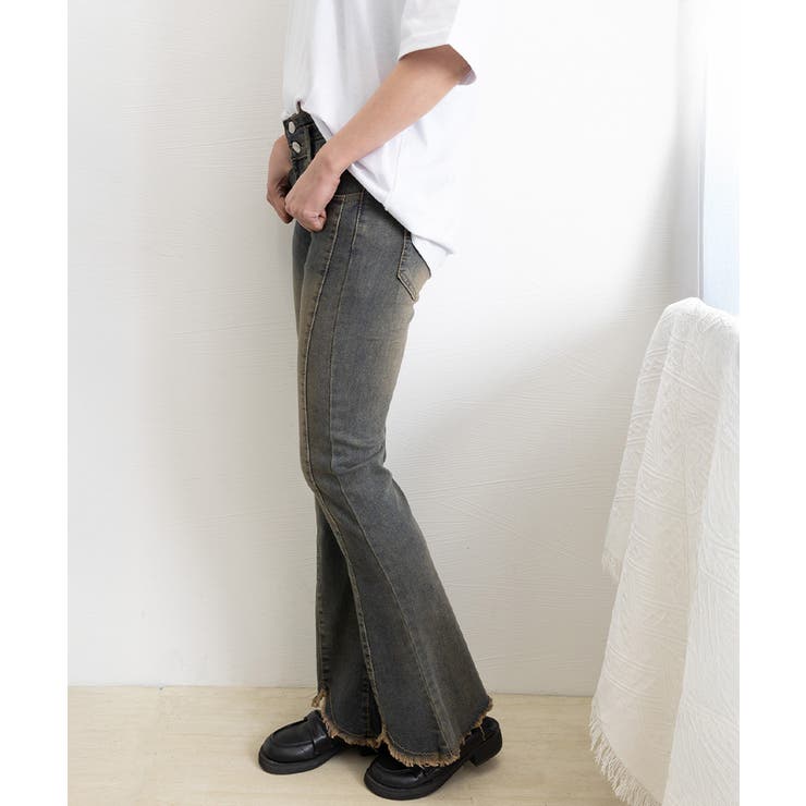 フレアデニムパンツ ハイウエストジーンズ | Miniministore | 詳細画像9 