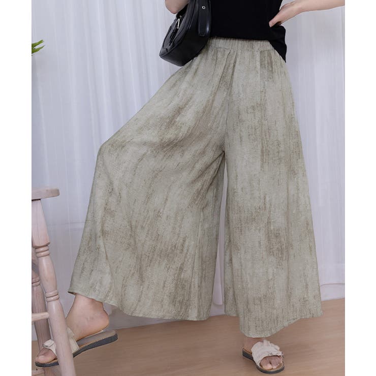ガウチョパンツ ワイドパンツ　デミリー    新品　サイズL 貴重 楽天市場】【レビュー多数】 ガウチョパンツ レディース 大きい