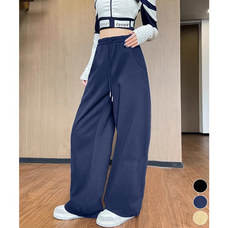 ワイドパンツウエストゴムスウェットパンツ | Miniministore | 詳細画像1 