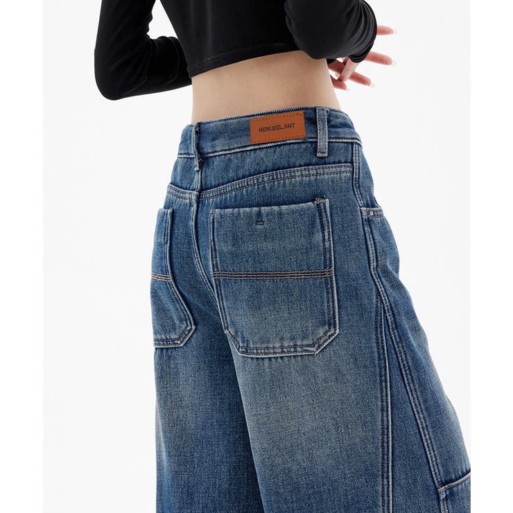 ワイドデニムパンツ ハイウエストジーンズ | Miniministore | 詳細画像1 