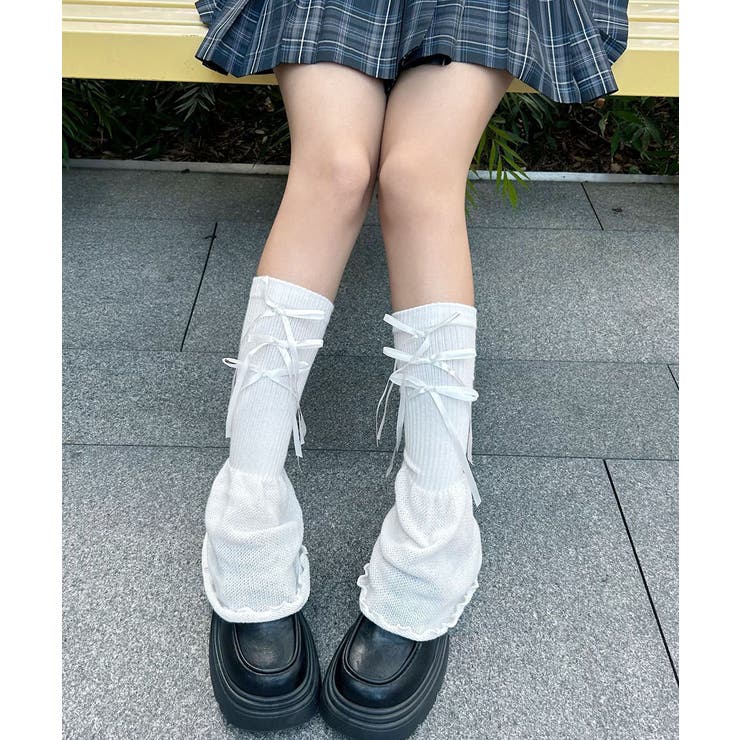 レッグウォーマー リボン付きレッグカバー | Miniministore | 詳細画像10 