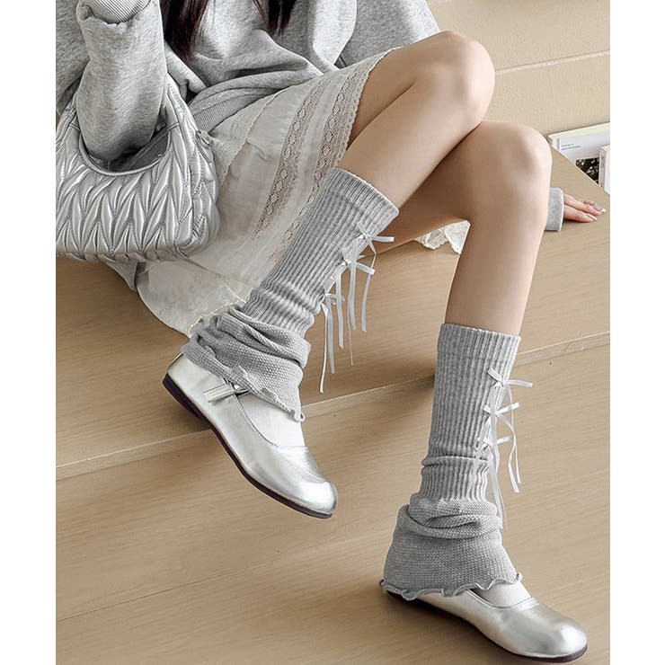 レッグウォーマー リボン付きレッグカバー | Miniministore | 詳細画像12 