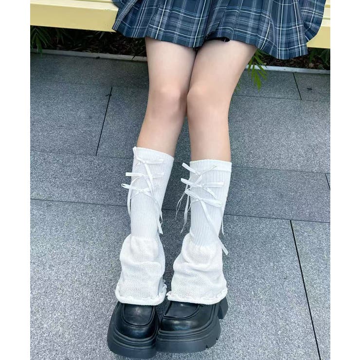 レッグウォーマー リボン付きレッグカバー | Miniministore | 詳細画像8 