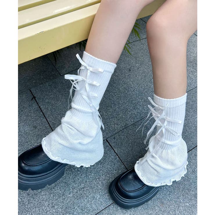 レッグウォーマー リボン付きレッグカバー | Miniministore | 詳細画像9 