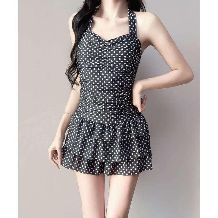 ドット柄ワンピース水着ホルターネック水着 | Miniministore | 詳細画像2 