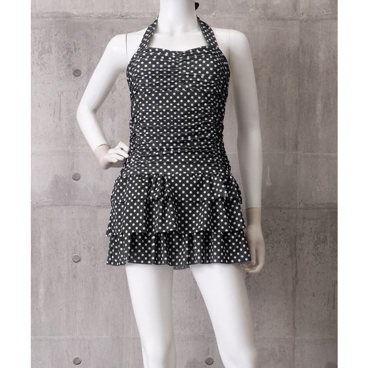 ドット柄ワンピース水着ホルターネック水着 | Miniministore | 詳細画像9 