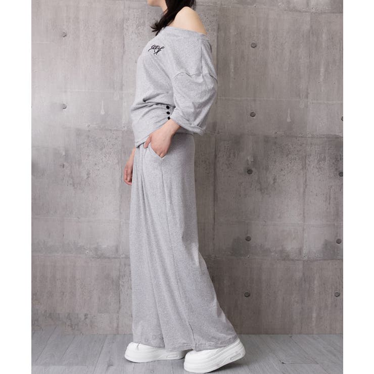 オフショルダートップスワイドパンツセット | Miniministore | 詳細画像14 