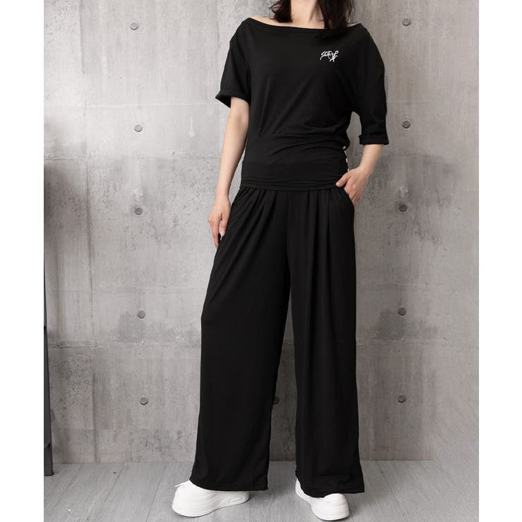 オフショルダートップスワイドパンツセット | Miniministore | 詳細画像17 