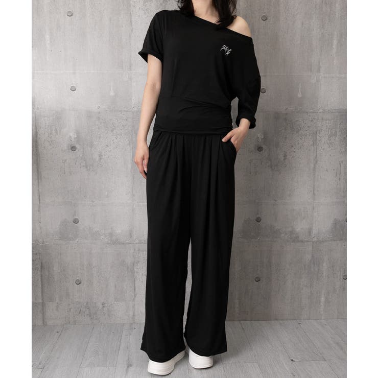 オフショルダートップスワイドパンツセット | Miniministore | 詳細画像18 