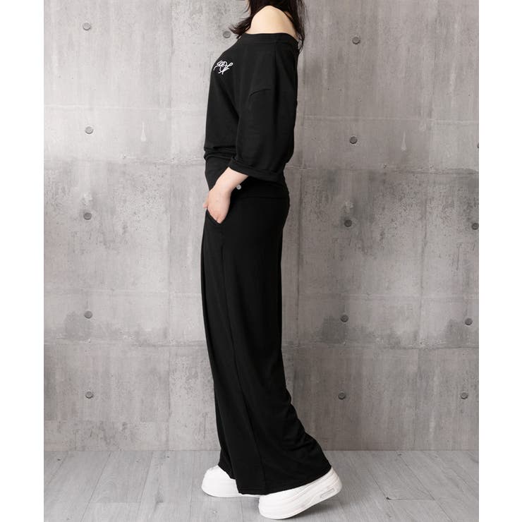 オフショルダートップスワイドパンツセット | Miniministore | 詳細画像19 