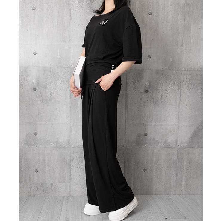 オフショルダートップスワイドパンツセット | Miniministore | 詳細画像20 