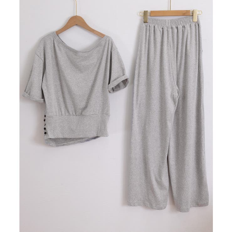 オフショルダートップスワイドパンツセット | Miniministore | 詳細画像23 