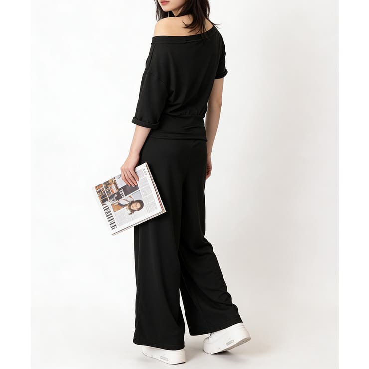 オフショルダートップスワイドパンツセット | Miniministore | 詳細画像8 