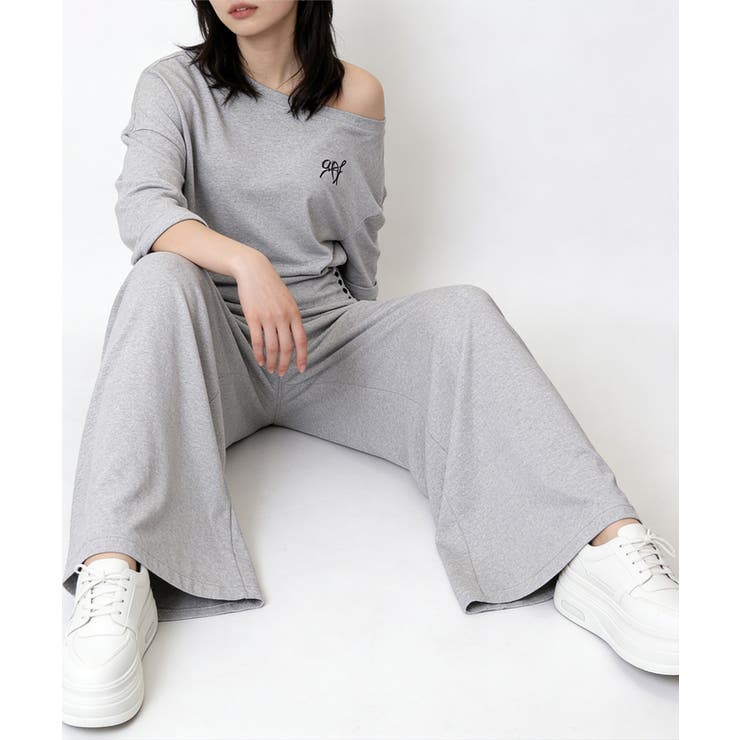 オフショルダートップスワイドパンツセット | Miniministore | 詳細画像9 