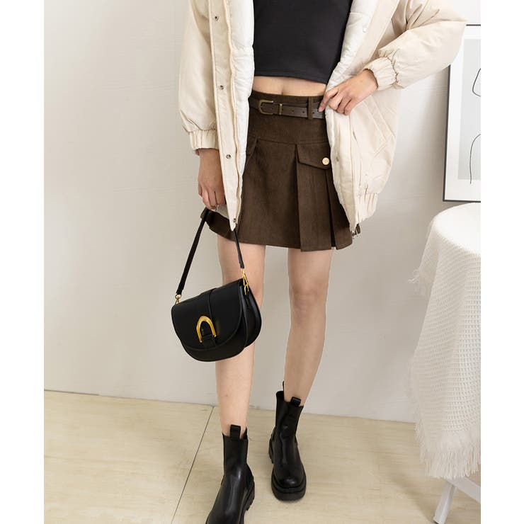 コーデュロイプリーツスカート ベルト付き | Miniministore | 詳細画像11 