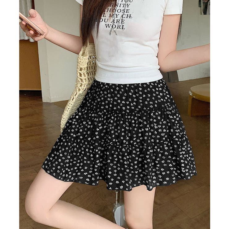 ティアードスカート 小花柄ミニ丈スカート | Miniministore | 詳細画像3