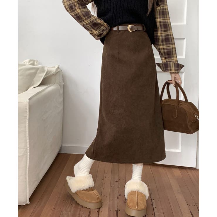 コーデュロイタイトスカート ベルト付き | Miniministore | 詳細画像10 