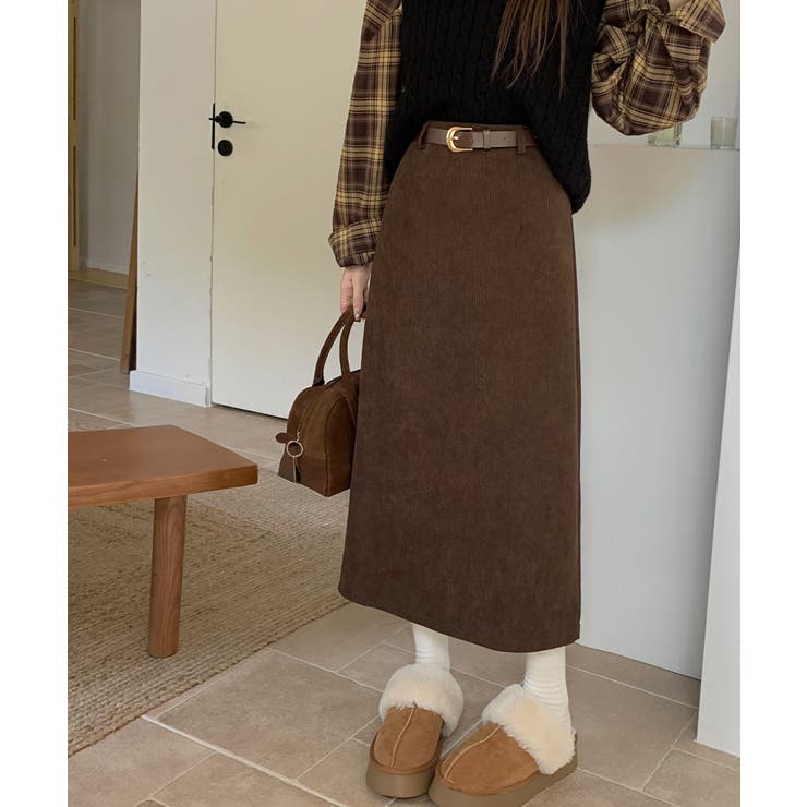 コーデュロイタイトスカート ベルト付き | Miniministore | 詳細画像11 