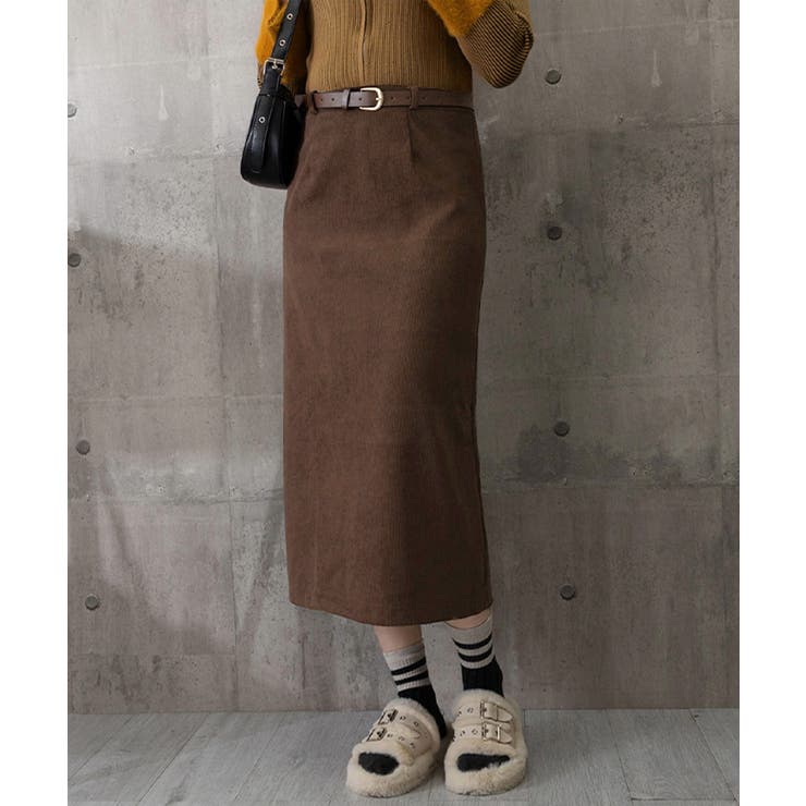コーデュロイタイトスカート ベルト付き | Miniministore | 詳細画像17 