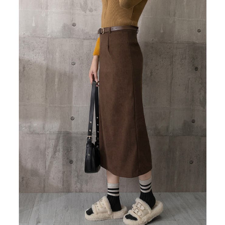 コーデュロイタイトスカート ベルト付き | Miniministore | 詳細画像18 