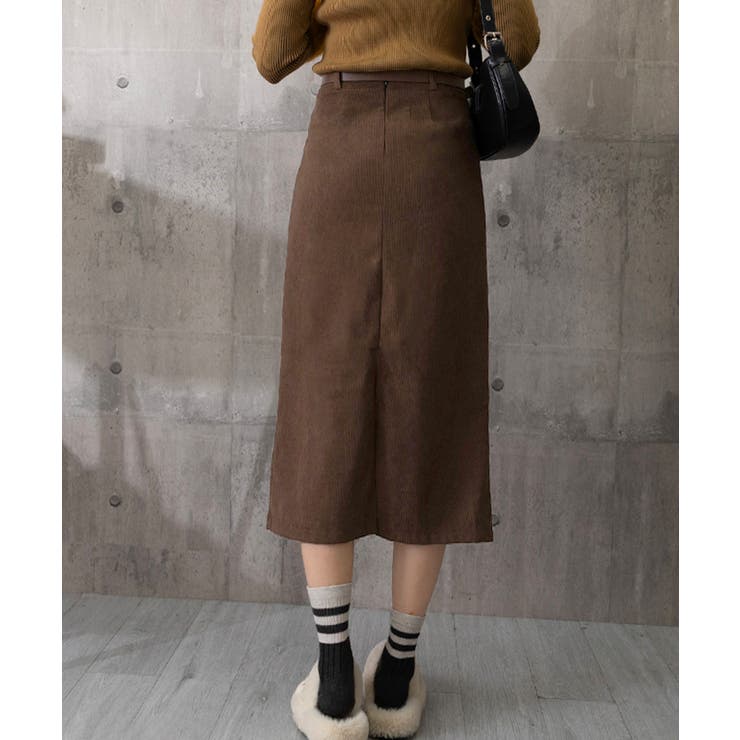 コーデュロイタイトスカート ベルト付き | Miniministore | 詳細画像19 