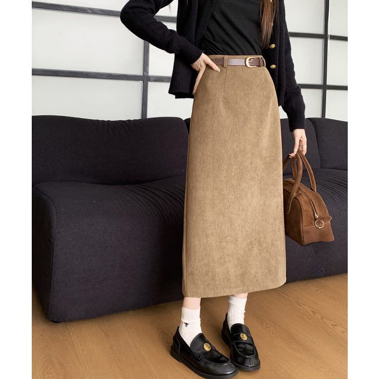 コーデュロイタイトスカート ベルト付き | Miniministore | 詳細画像4 