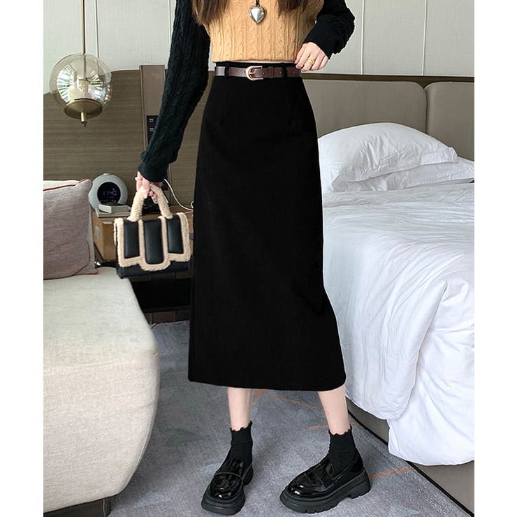 コーデュロイタイトスカート ベルト付き | Miniministore | 詳細画像8 