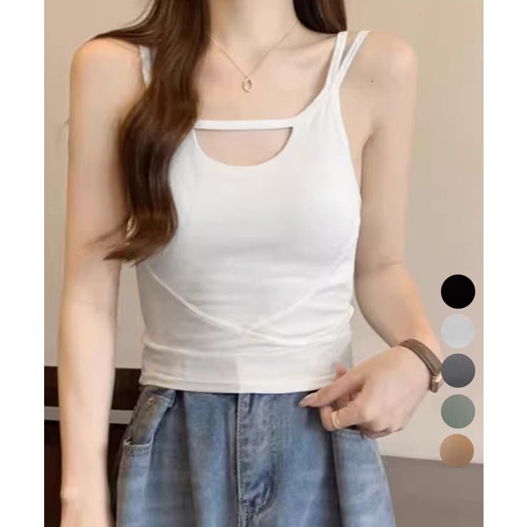 カップ付きキャミソールセクシー胸元韓国風 | Miniministore | 詳細画像1 