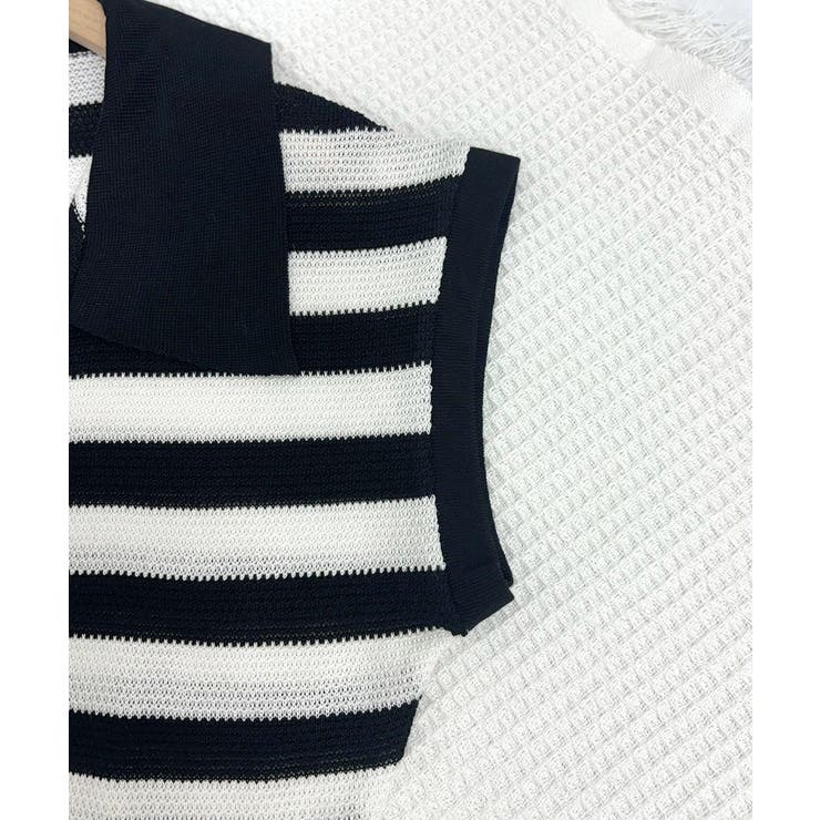 ボーダー柄サマーニット フレンチスリーブ | Miniministore | 詳細画像14 