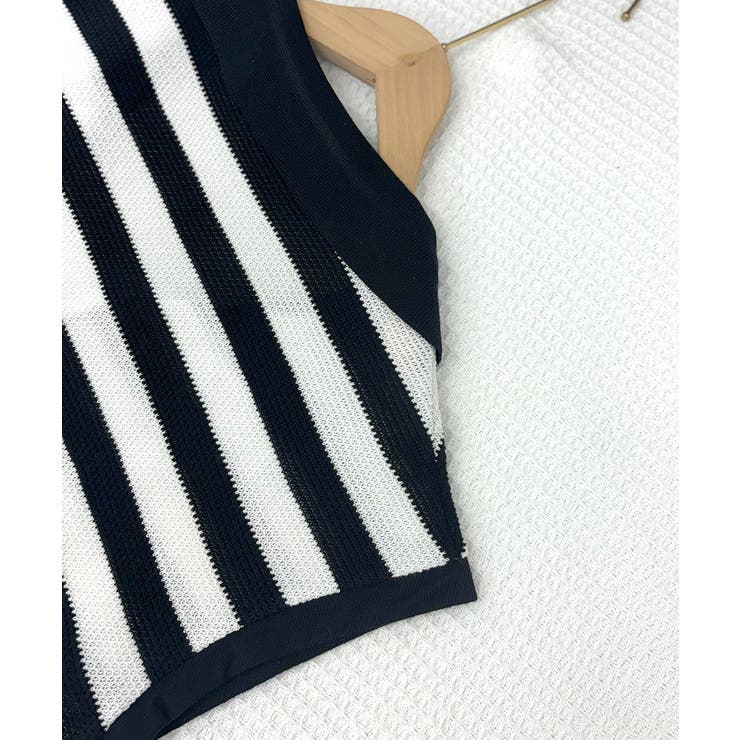 ボーダー柄サマーニット フレンチスリーブ | Miniministore | 詳細画像16 