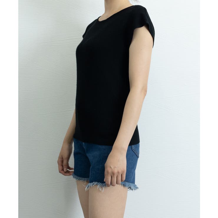 フレンチスリーブサマーニットバックボタン | Miniministore | 詳細画像3 