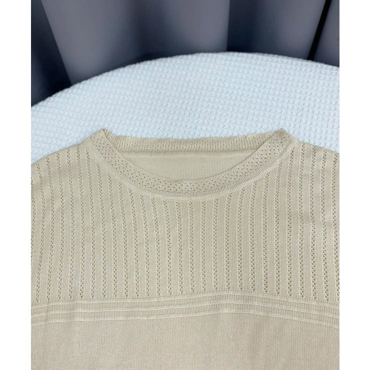 サマーニット クールネックメッシュニット | Miniministore | 詳細画像23 