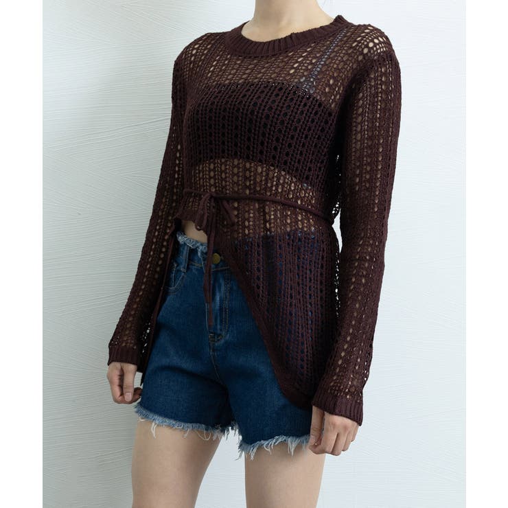 透かし編みニットトップス レディース長袖 | Miniministore | 詳細画像11 